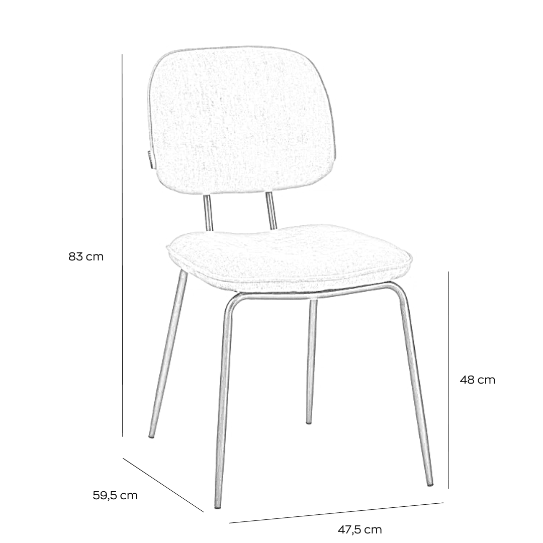 Velvet dining room chair Javi taupe