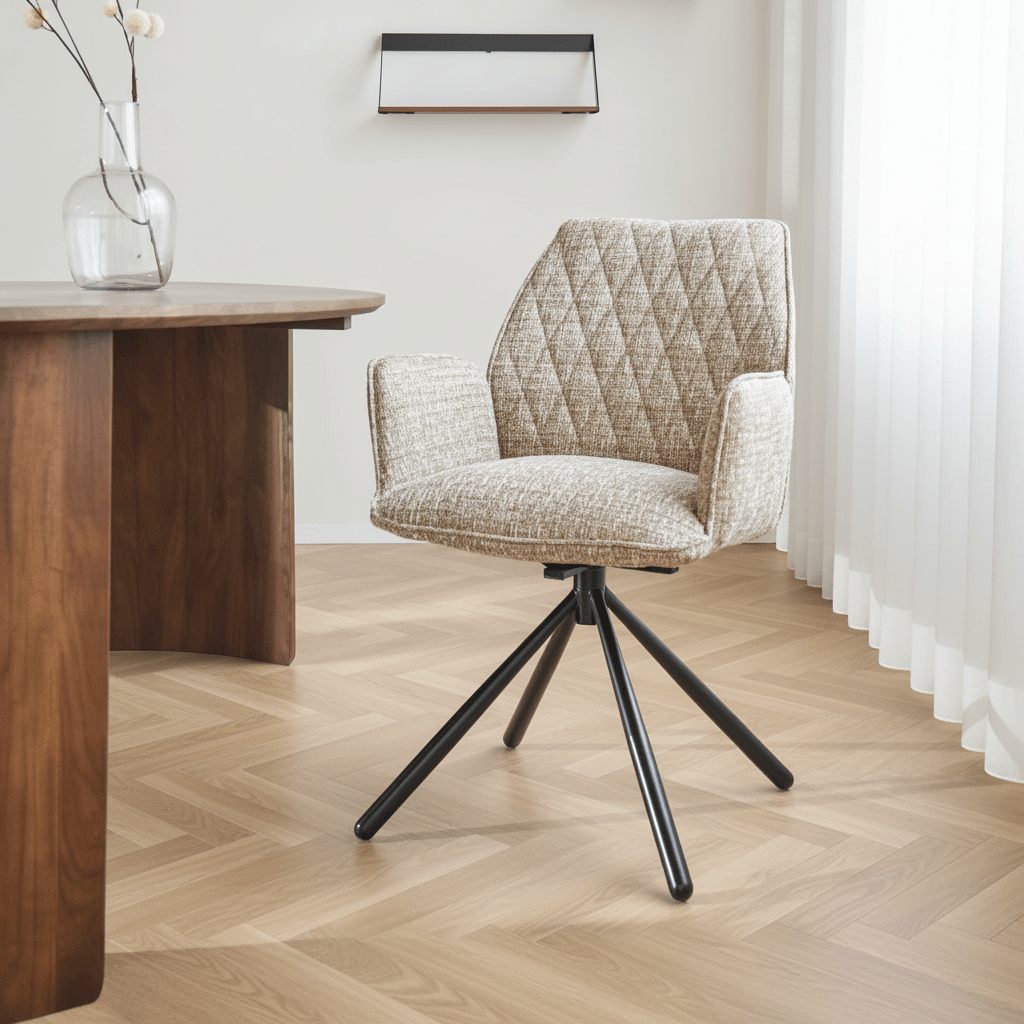 Eetkamerstoel beige - Dimehouse