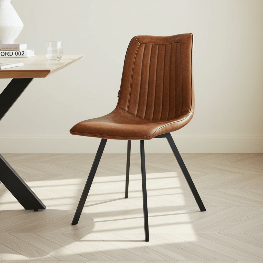 Eetkamerstoel cognac - Dimehouse