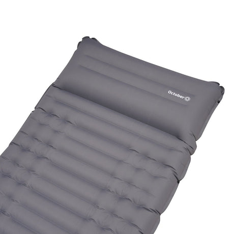 Air mattress 1 person with built-in inflation system 205x67x10 cm Dimehouse Gray LxWxH 23x15x15 Nylon White photo detail