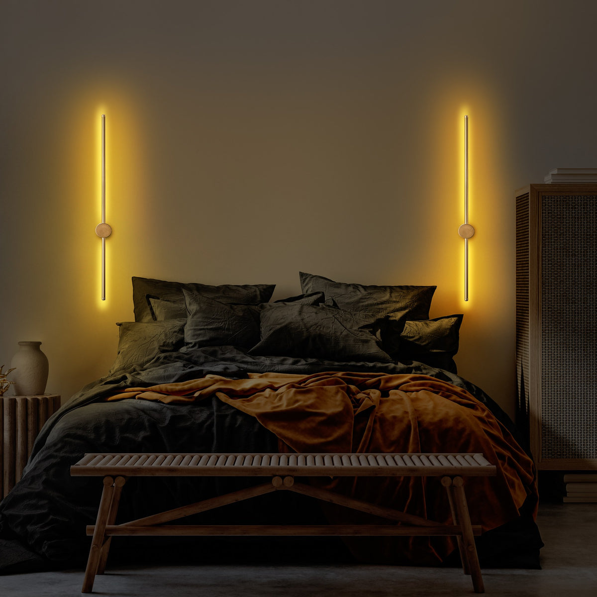 Wall lamps - Wall lamp Gold 91 cm Metal Vortex - Dimehouse