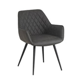 Dining room chair Cara Dimehouse Anthracite LxWxH 78x65x57 Faux leather White photo diagonal front view