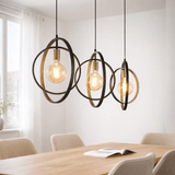 Hanging lamps - Hanging lamp Industrial - black - round metal - Otan 3 - light - Dimehouse