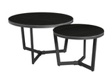Coffee table Brady Black Dimehouse Black LxWxH 80x80x11 Sintered stone White photo front view