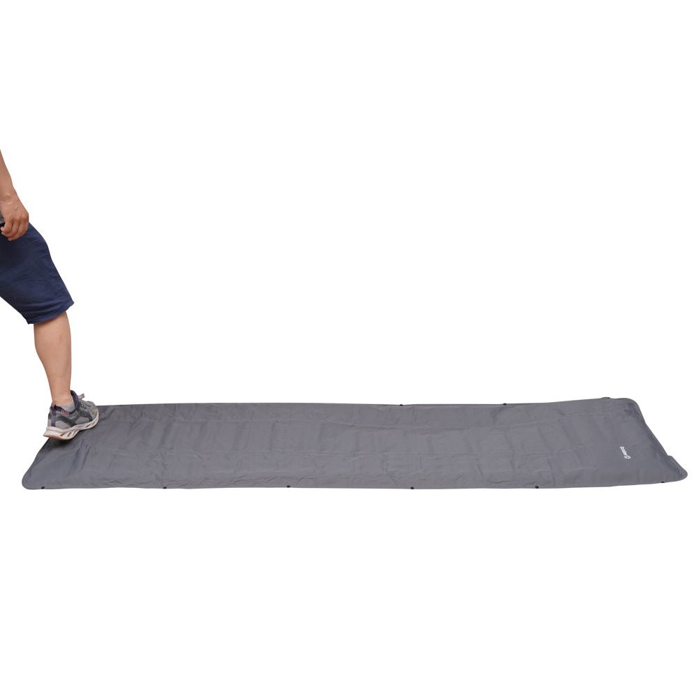 Air mattress for 2 persons with built-in inflation system 205x140x10 cm Dimehouse Gray LxWxH 33x17x17 Nylon White photo side view