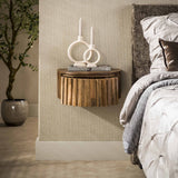 Bedside tables-Bedside table Ridge floating Sand 1 drawer 40 x 35 x 17 cm-Dimehouse