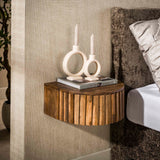 Bedside tables-Bedside table Ridge floating Sand 1 drawer 40 x 35 x 17 cm-Dimehouse