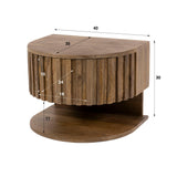 Bedside tables-Bedside table Ridge floating with open sand box Mango wood 40x35x30 cm -Dimehouse