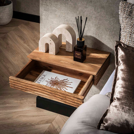 Bedside Tables - Arlo Bedside Tables Set of 2 Solid Acacia with Drawer - Dimehouse