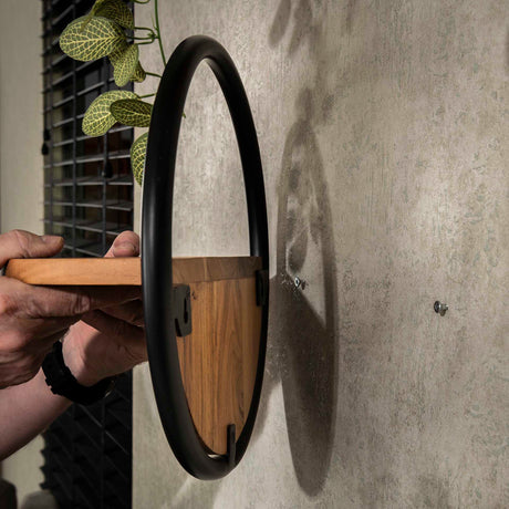 Wall shelves - Wall shelf Round Ø35 Solid Acacia wood set of 3 - Dimehouse