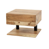Bedside Tables - Floating Bedside Table Ian Acacia Wood with Drawer and Shelf - Dimehouse