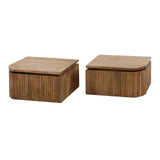 Bedside Tables - Floating Bedside Table Maria Set of 2 Mango wood - Dimehouse