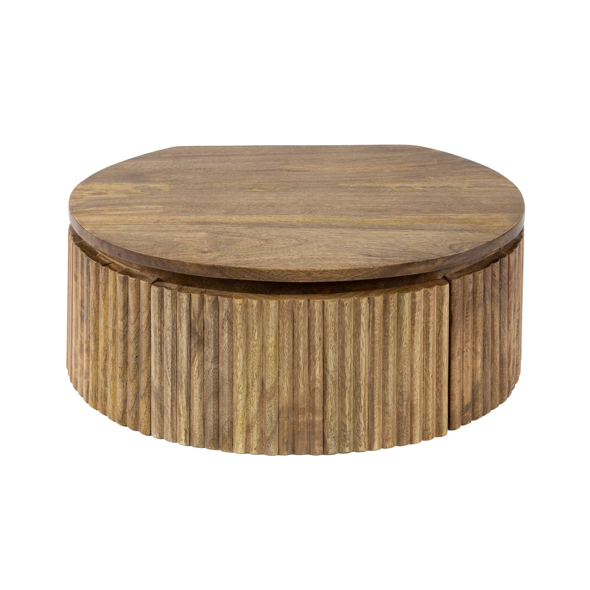 Bedside tables - Mango bedside table round 1 drawer sand - Dimehouse