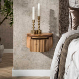 Bedside tables - Floating bedside table Curve round 1 - drawer Mango wood sand - Dimehouse
