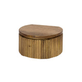 Bedside tables - Floating bedside table Curve round 1 - drawer Mango wood sand - Dimehouse