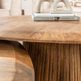 Coffee Tables - Mango Cove Triangular Coffee Table Set of 2 Solid Mango Sand - Dimehouse