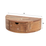 Bedside tables - Floating Bedside Table Noa Half Round Acacia Wood - Dimehouse