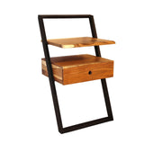 Bedside table Camila DH Interior Acacia LxWxH 87x51x21 Acacia wood White photo diagonal front view