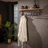 Coat racks - Wall coat rack 8 - Haaks River Acacia wood - With hat shelf - Dimehouse