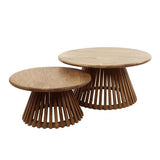 Coffee Tables - Round Coffee Table Set of 2 Vera Mango wood - Dimehouse