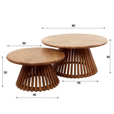 Coffee Tables - Round Coffee Table Set of 2 Vera Mango wood - Dimehouse