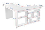Desks - Vesper Study desk 130x120 cm white pine wood White Atlantic Pine Melamine - Dimehouse