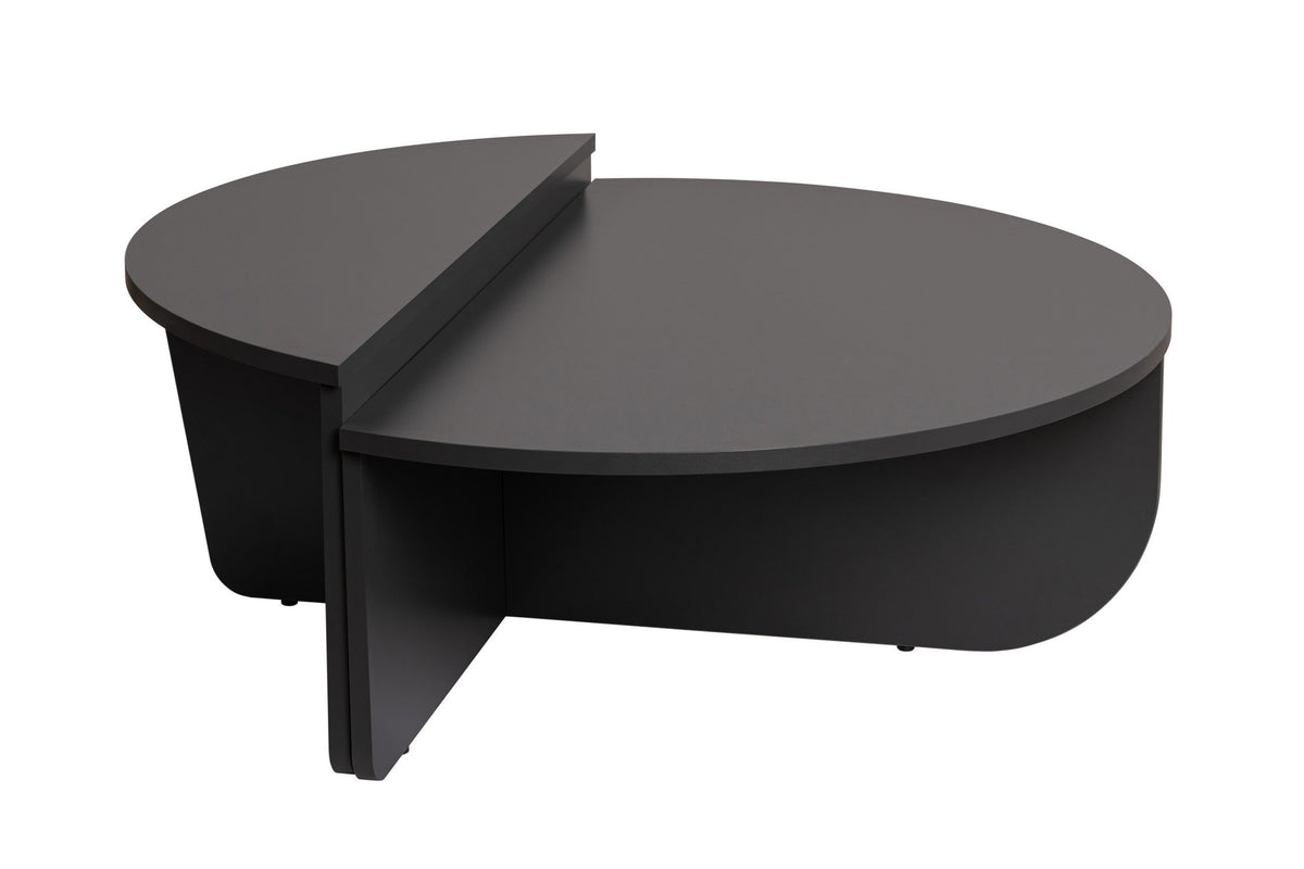 Coffee tables - Round Coffee Table Anthracite Melamine 85 cm Orin - Dimehouse