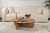 Coffee Tables - Round Coffee Table Atlantic Pine Wood Stepped Melamine 90 cm Orin - Dimehouse