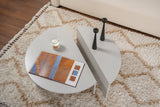 Coffee Tables - Round Coffee Table Gray Stepped Melamine 90 cm Orin - Dimehouse