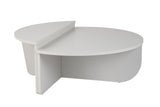 Coffee Tables - Round Coffee Table Gray Stepped Melamine 90 cm Orin - Dimehouse