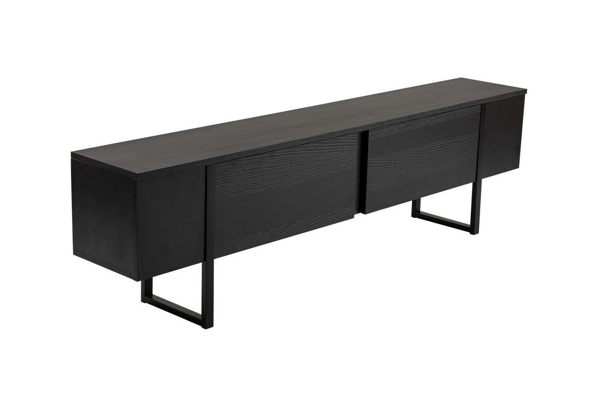TV Furniture - TV Furniture Black Melamine black frame 180x50x29.5 cm - Blitz - Dimehouse