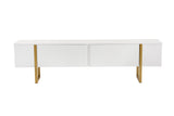 TV Furniture - TV Furniture White Melamine Blitz 50x180x29.5 cm - Dimehouse