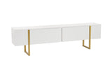 TV Furniture - TV Furniture White Melamine Blitz 50x180x29.5 cm - Dimehouse