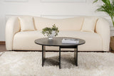 Coffee tables - Round Coffee Table Moari Black Melamine 90 cm - Dimehouse