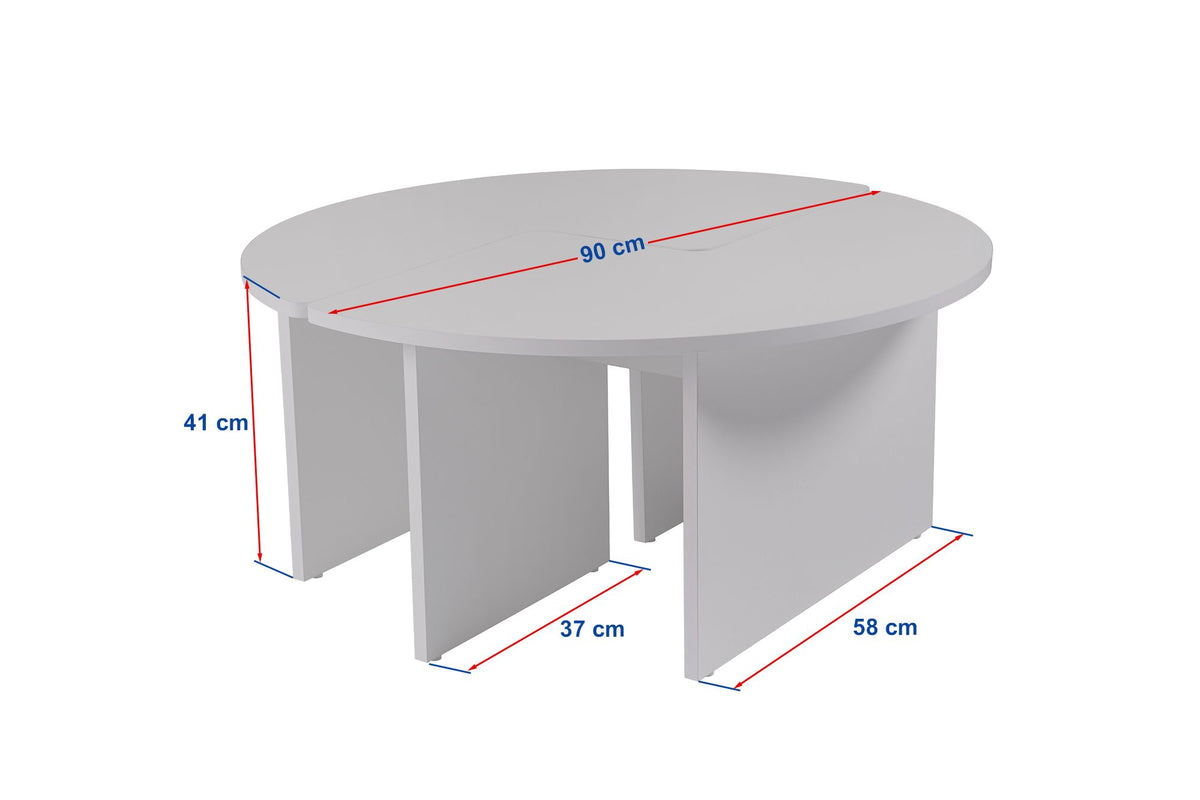 Coffee tables - Round Coffee Table Moari Black Melamine 90 cm - Dimehouse