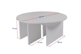 Coffee tables - Round Coffee Table Moari Wood Look White Melamine 90 cm - Dimehouse