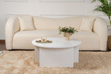 Coffee tables - Round Coffee Table Moari White Melamine 90 cm - Dimehouse