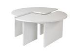 Coffee tables - Round Coffee Table Moari White Melamine 90 cm - Dimehouse