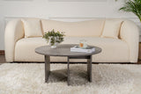 Coffee tables - Round Coffee Table Moari Concrete Look Gray Melamine 90 cm - Dimehouse