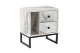 Bedside tables - Bedside table White Marble Melamine Pulsar - Black Frame - Dimehouse