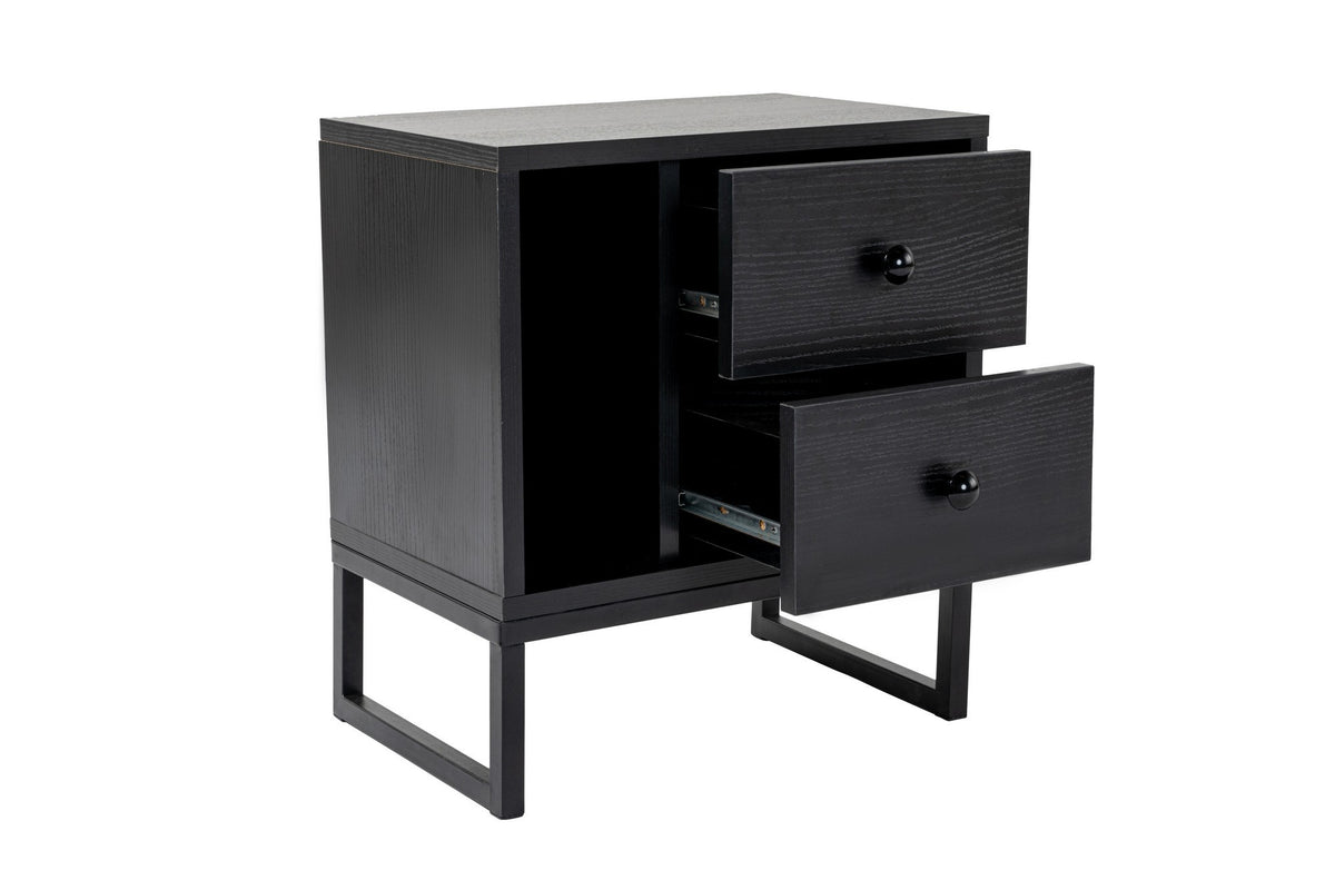 Bedside tables - Bedside table Black Melamine Pulsar - Dimehouse