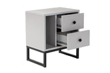 Bedside tables - Bedside table Gray Melamine Pulsar - Black Frame - Dimehouse