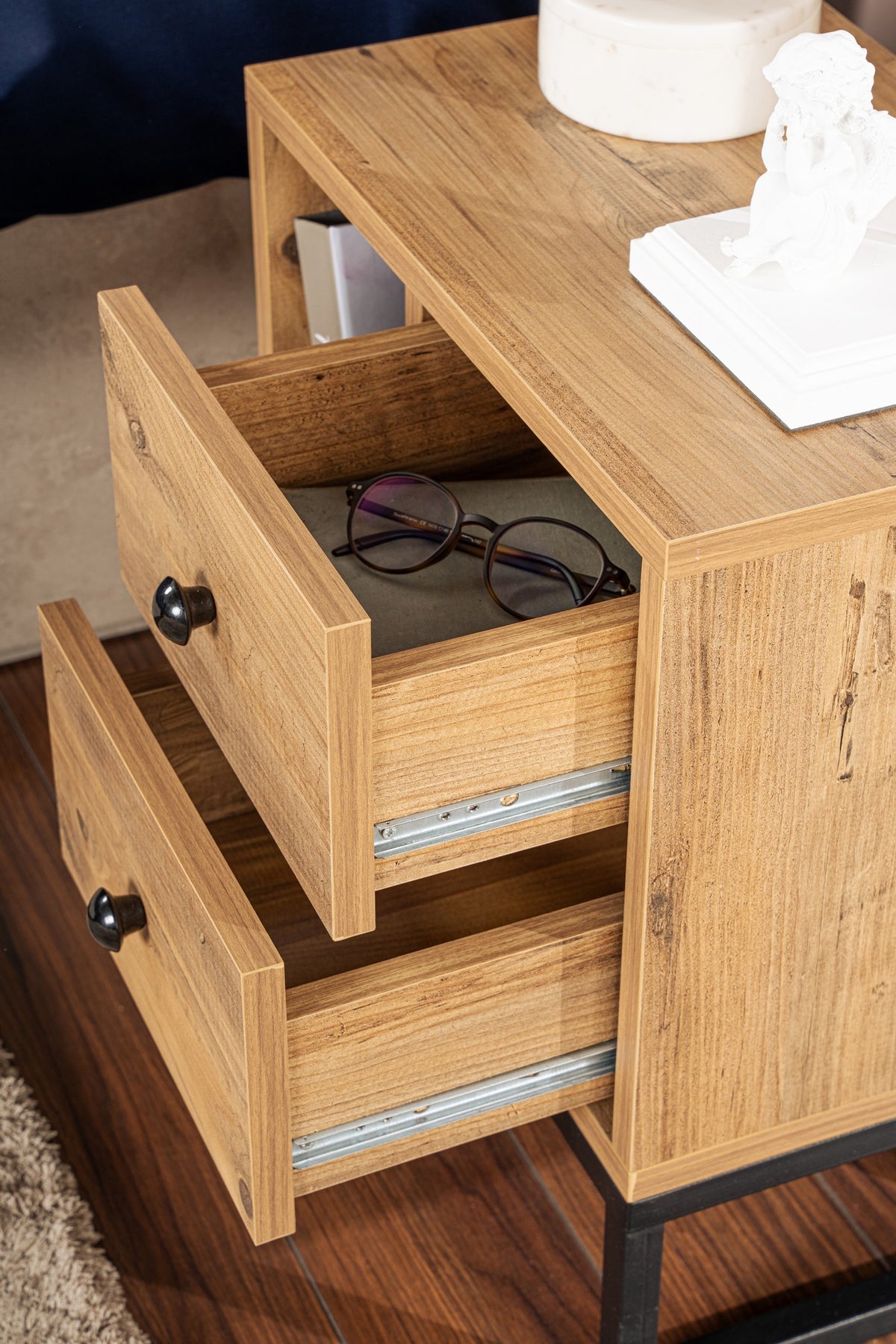 Bedside tables - Bedside table Natural Melamine Pulsar - Dimehouse