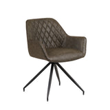 Dining room chair Gian Dimehouse Green LxWxH 73x65x50 Faux leather White photo diagonal front view