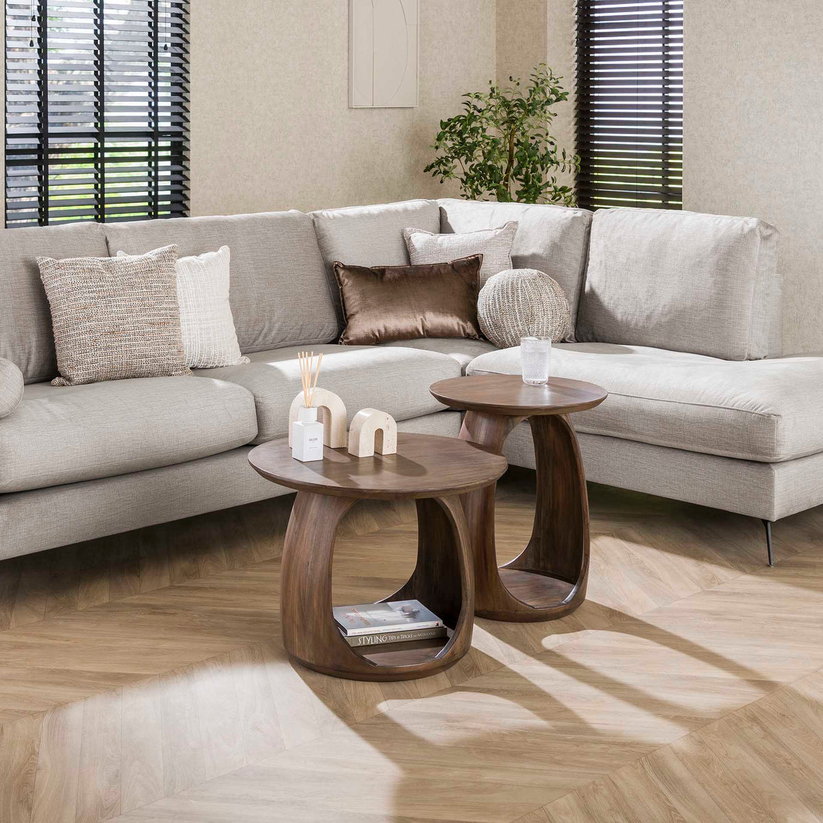 Side tables - Side table Juno Acacia Brown 45x45x56 cm - Dimehouse