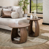 Side tables - Side table Nore Solid Acacia Brown 60x60x46 cm - Dimehouse