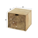 Bedside Tables - Floating Bedside Table Acacia Wood Nova with 1 Drawer - 30x25x29 cm - Dimehouse