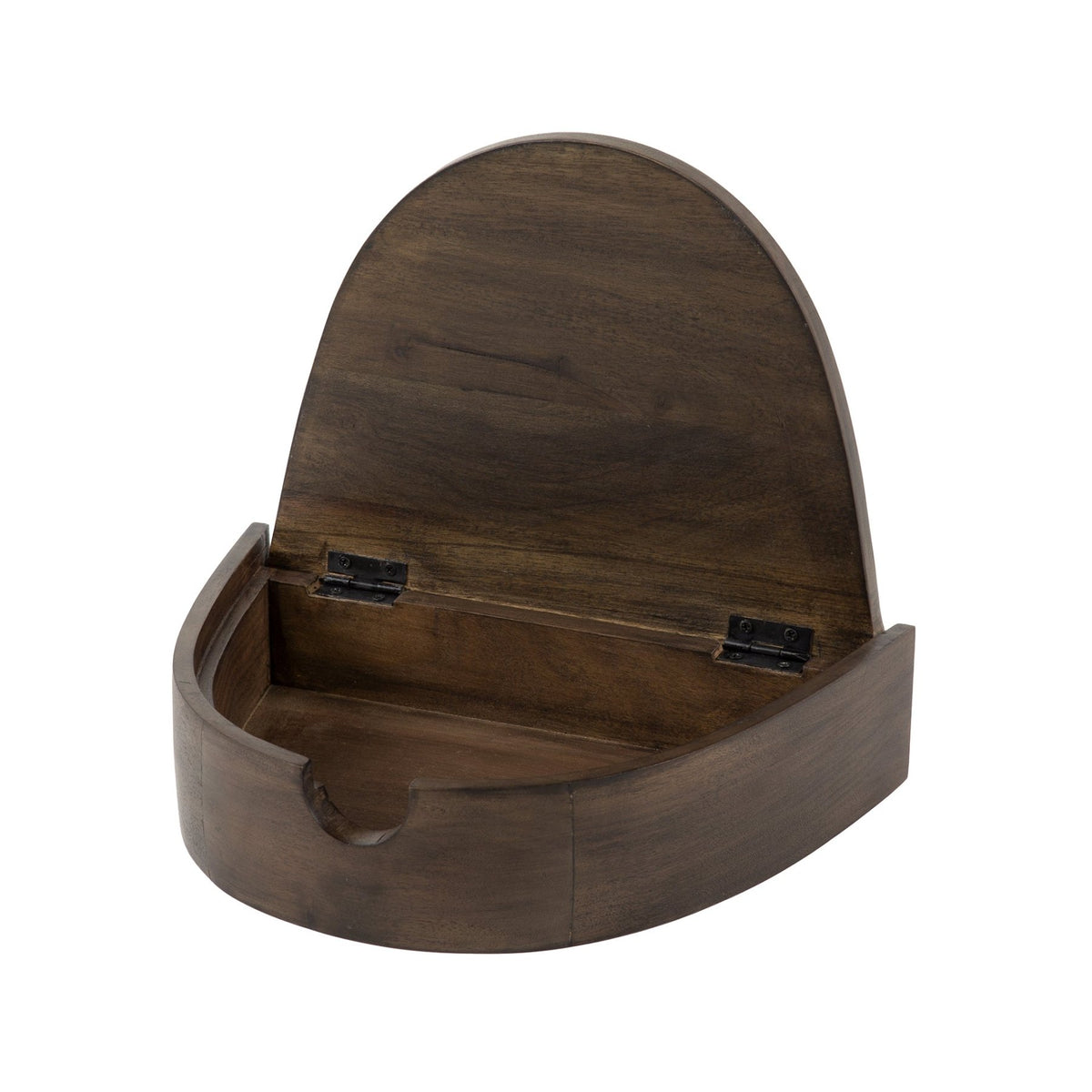 Bedside Tables - Floating Semicircular Bedside Tables Set 2 Acacia - Dimehouse
