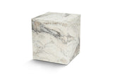 Side tables - Modern Side Table Kuub Square Marble Look - 45x45x50 cm - Dimehouse