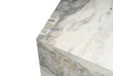 Side tables - Modern Side Table Kuub Square Marble Look - 45x45x50 cm - Dimehouse